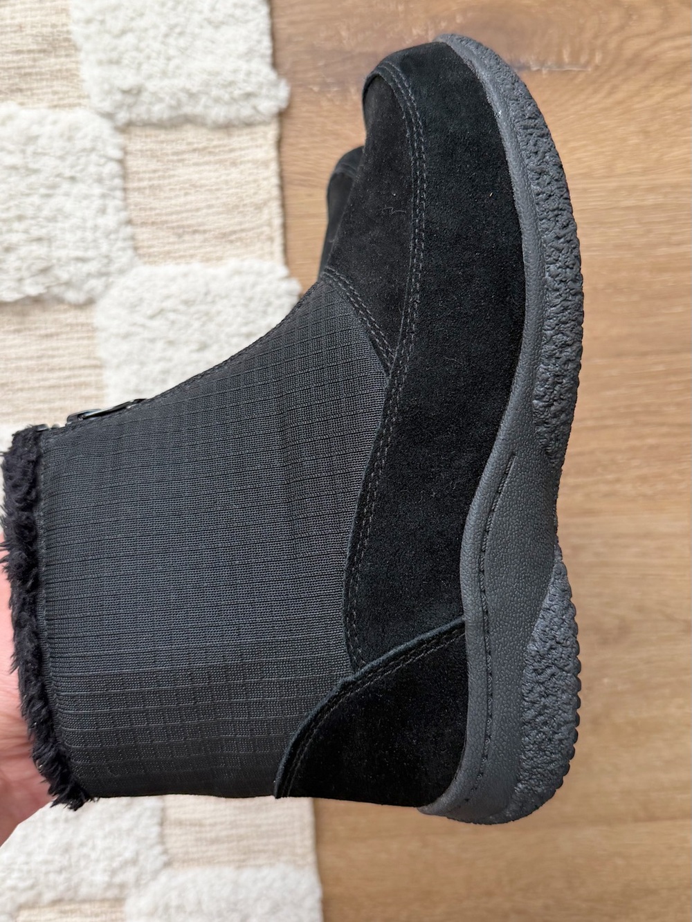 Propét Hedy Round Toe Zippered Booties in Black - Picture 4 of 8